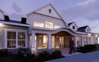 Rendering of the Eden Springs exterior at dusk