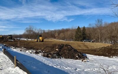 Site preparation and earthwork at Eden Springs in winter
